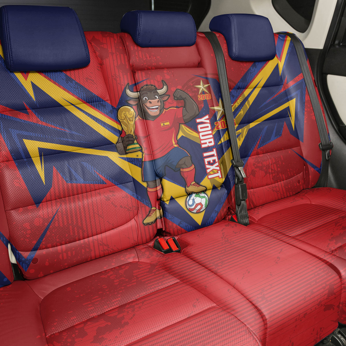 Custom Spain World Football 2026 Back Car Seat Cover La Roja 2nd Champion Proud