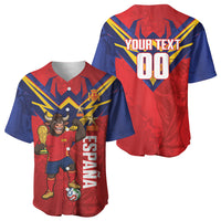 Custom Spain World Football 2026 Baseball Jersey La Roja 2nd Champion Proud