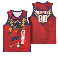Custom Spain World Football 2026 Basketball Jersey La Roja 2nd Champion Proud