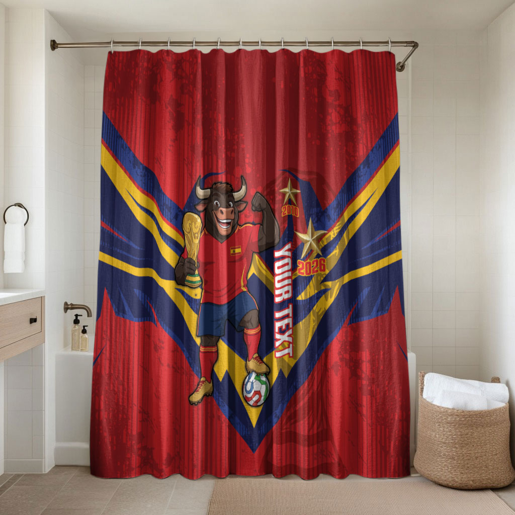 Custom Spain World Football 2026 Bathroom Set La Roja 2nd Champion Proud