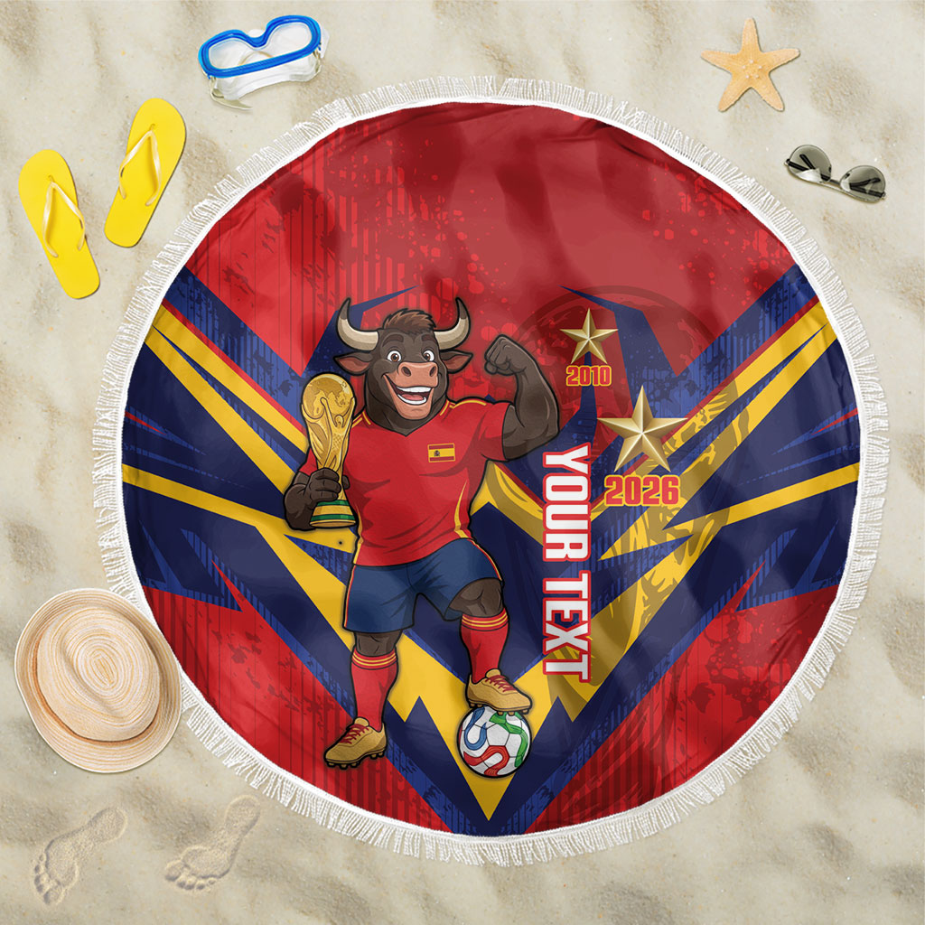 Custom Spain World Football 2026 Beach Blanket La Roja 2nd Champion Proud