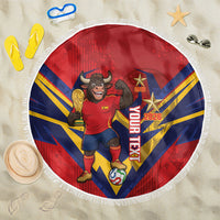 Custom Spain World Football 2026 Beach Blanket La Roja 2nd Champion Proud