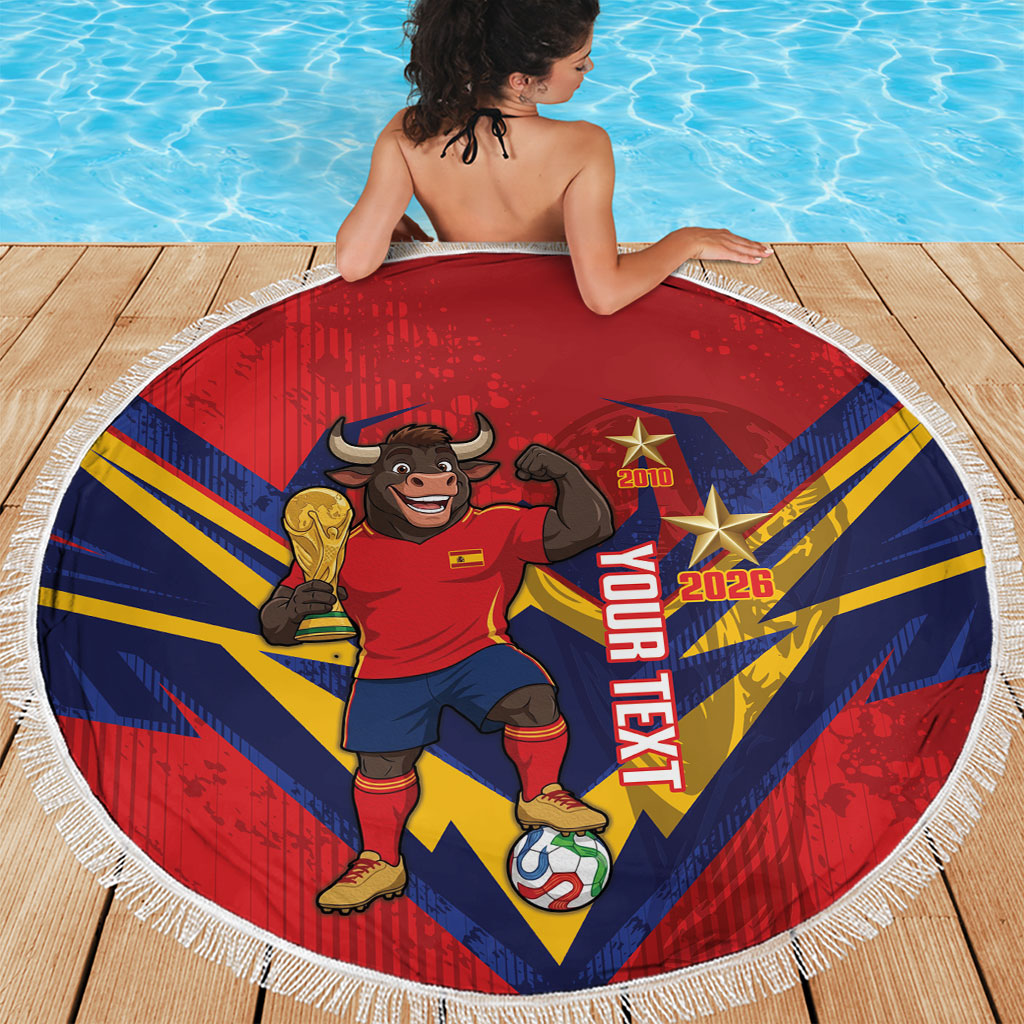 Custom Spain World Football 2026 Beach Blanket La Roja 2nd Champion Proud