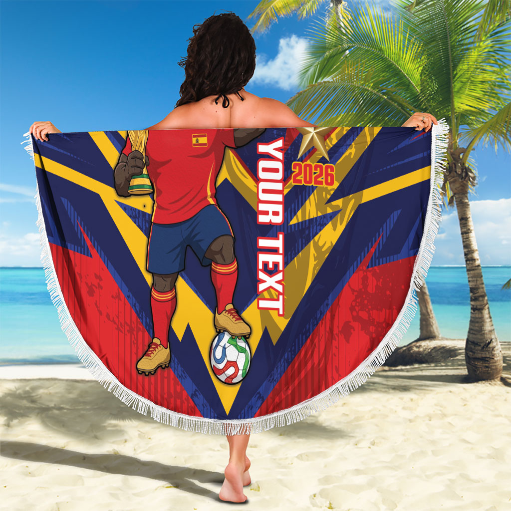 Custom Spain World Football 2026 Beach Blanket La Roja 2nd Champion Proud