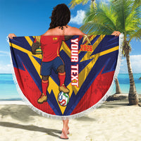 Custom Spain World Football 2026 Beach Blanket La Roja 2nd Champion Proud