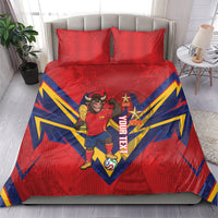 Custom Spain World Football 2026 Bedding Set La Roja 2nd Champion Proud