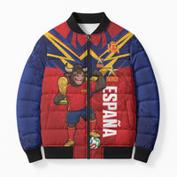 Custom Spain World Football 2026 Bomber Puffer Jacket La Roja 2nd Champion Proud