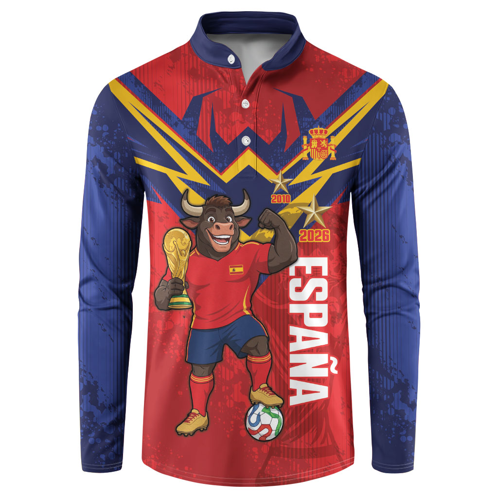 Custom Spain World Football 2026 Button Sweatshirt La Roja 2nd Champion Proud