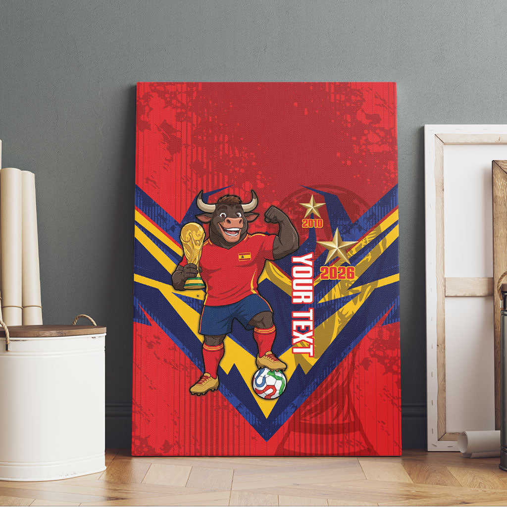 Custom Spain World Football 2026 Canvas Wall Art La Roja 2nd Champion Proud