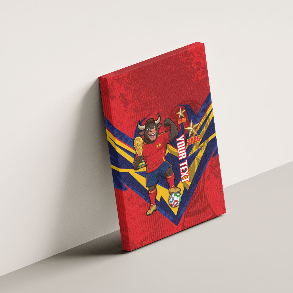 Custom Spain World Football 2026 Canvas Wall Art La Roja 2nd Champion Proud