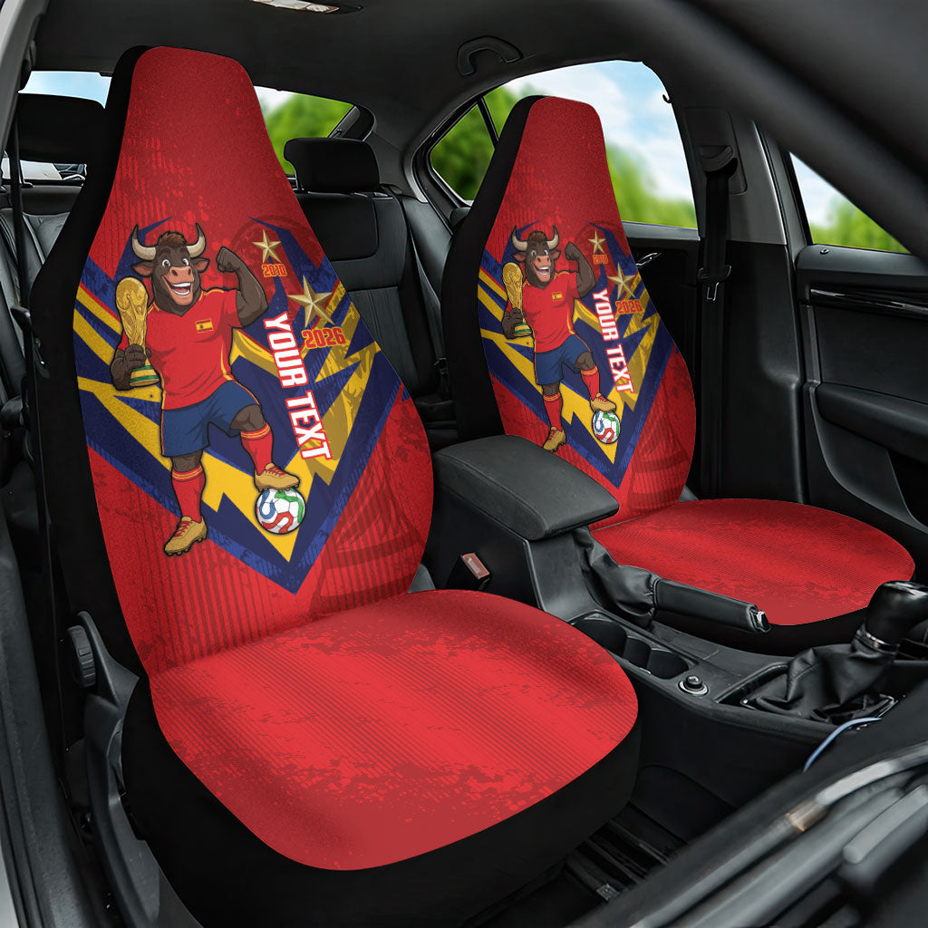 Custom Spain World Football 2026 Car Seat Cover La Roja 2nd Champion Proud