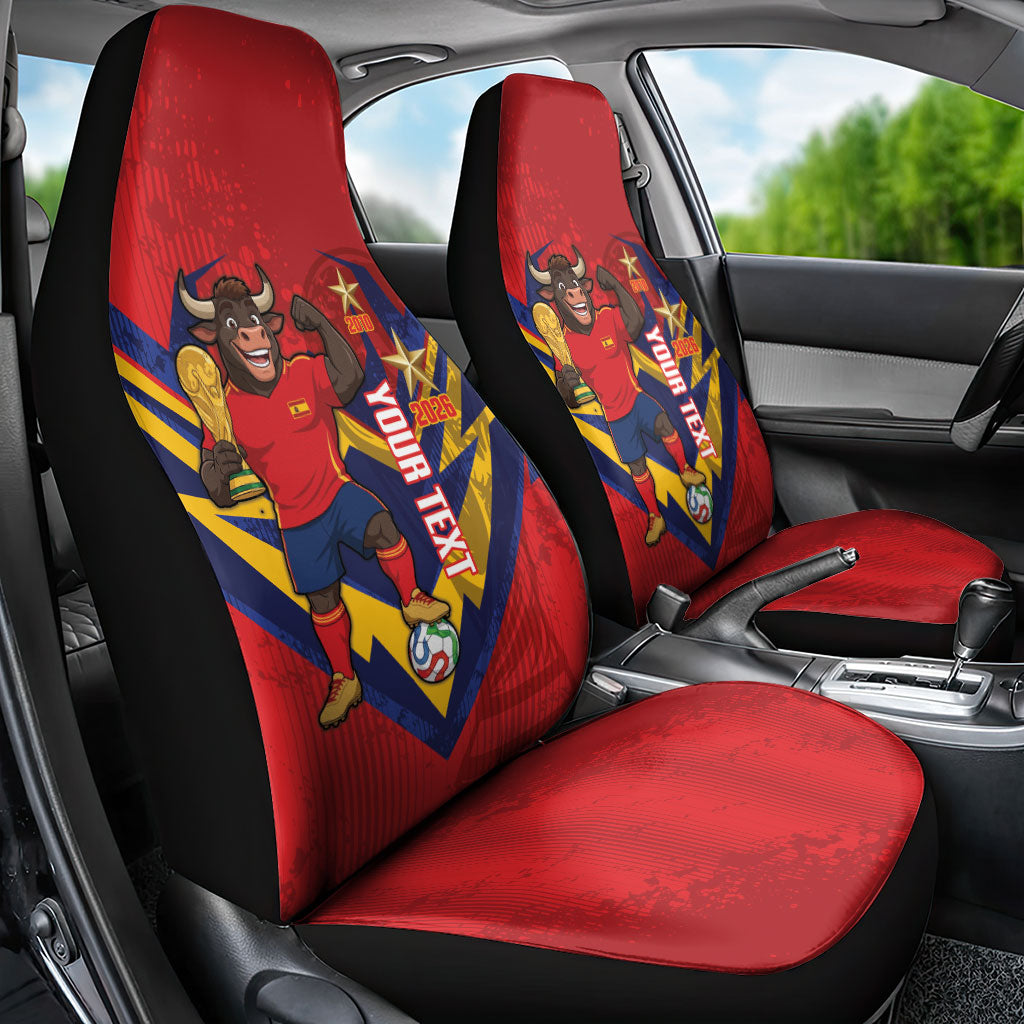 Custom Spain World Football 2026 Car Seat Cover La Roja 2nd Champion Proud