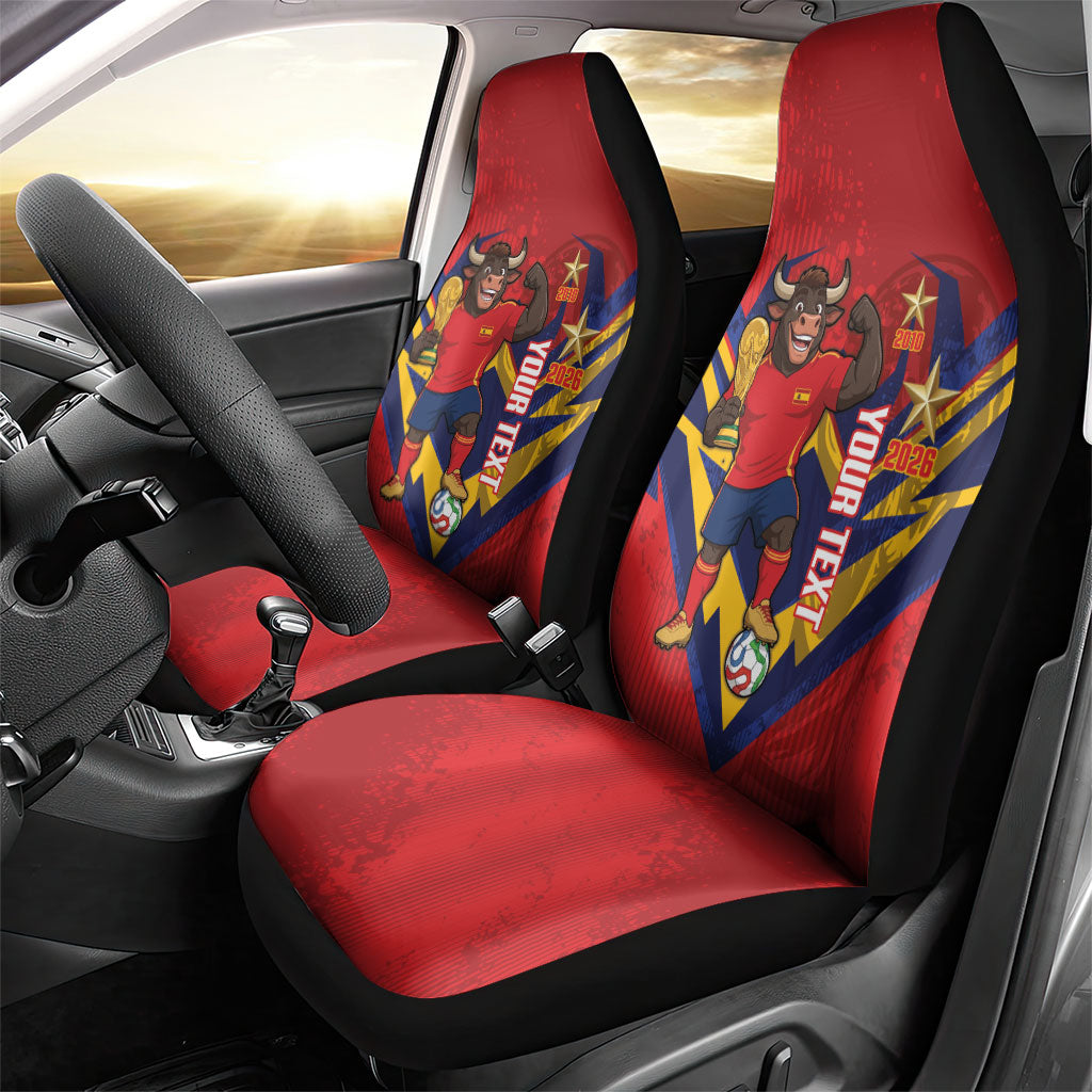 Custom Spain World Football 2026 Car Seat Cover La Roja 2nd Champion Proud