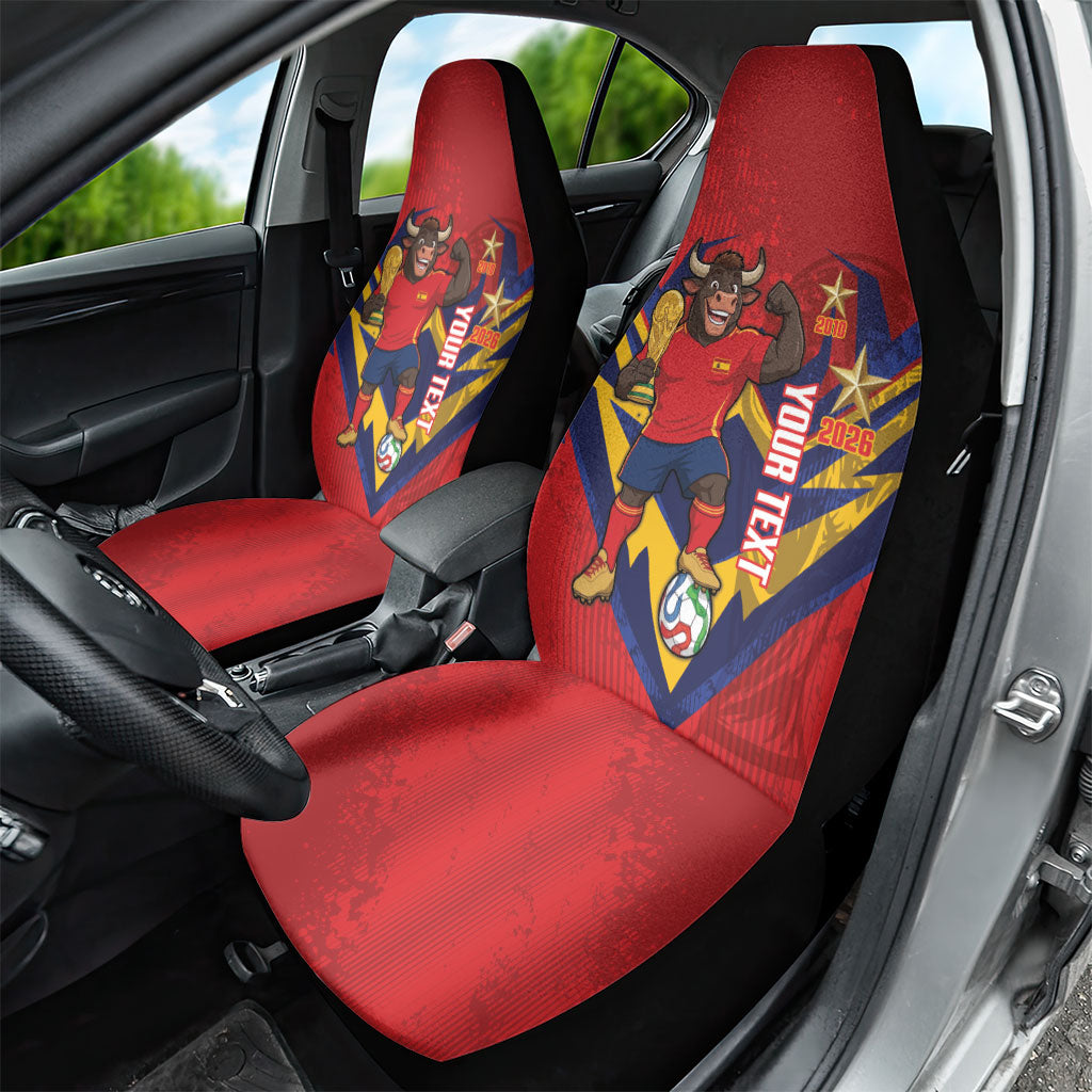 Custom Spain World Football 2026 Car Seat Cover La Roja 2nd Champion Proud