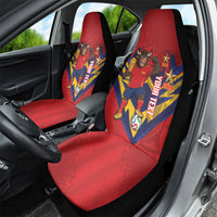 Custom Spain World Football 2026 Car Seat Cover La Roja 2nd Champion Proud