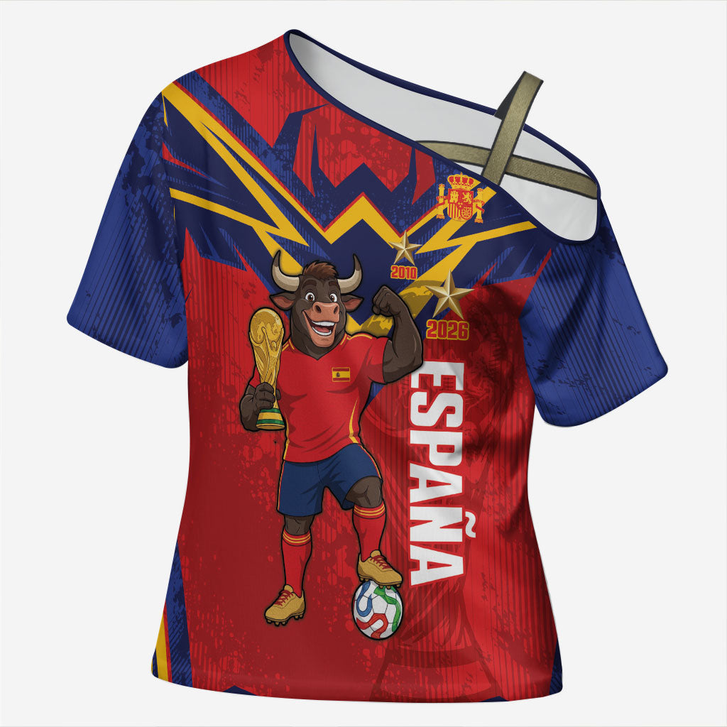 Custom Spain World Football 2026 Cross Shoulder Shirt La Roja 2nd Champion Proud