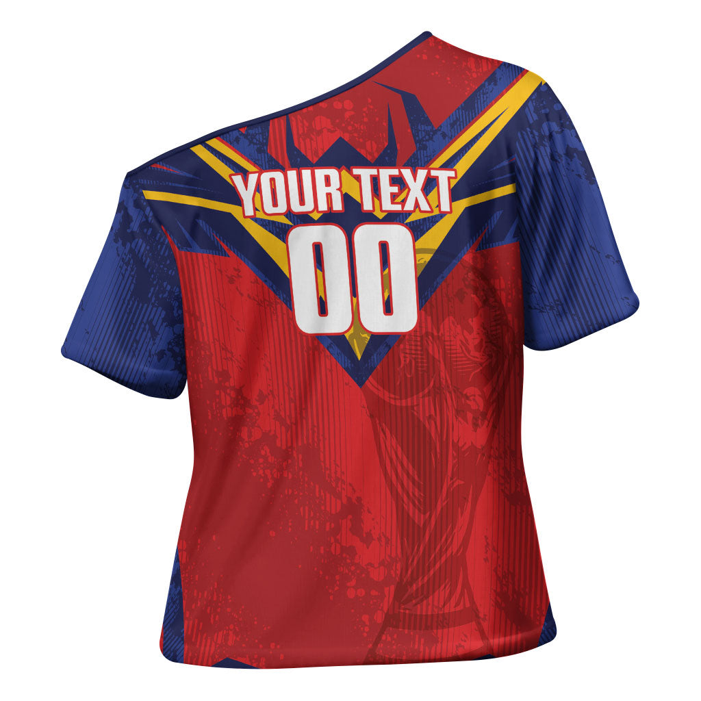 Custom Spain World Football 2026 Cross Shoulder Shirt La Roja 2nd Champion Proud