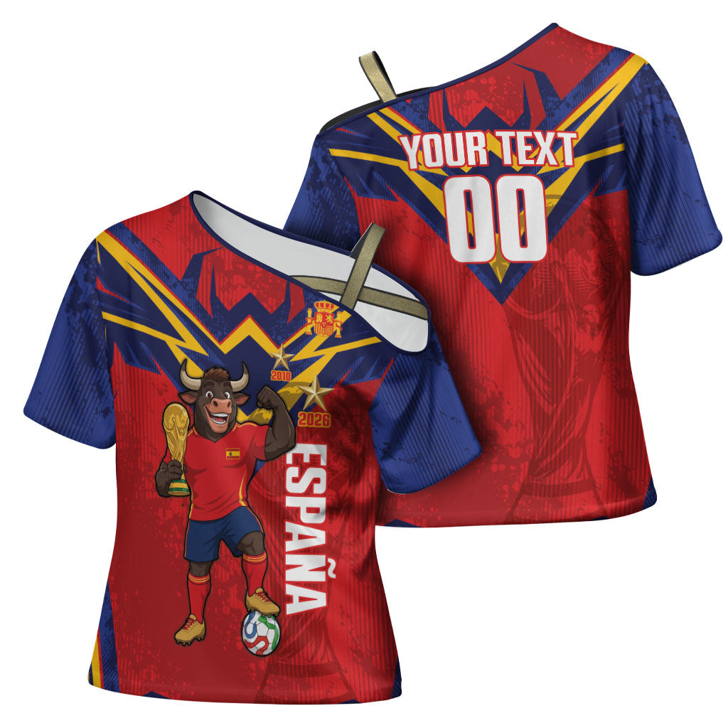 Custom Spain World Football 2026 Cross Shoulder Shirt La Roja 2nd Champion Proud