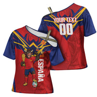 Custom Spain World Football 2026 Cross Shoulder Shirt La Roja 2nd Champion Proud