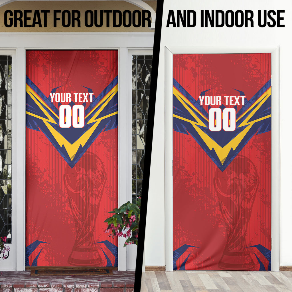 Custom Spain World Football 2026 Door Cover La Roja 2nd Champion Proud