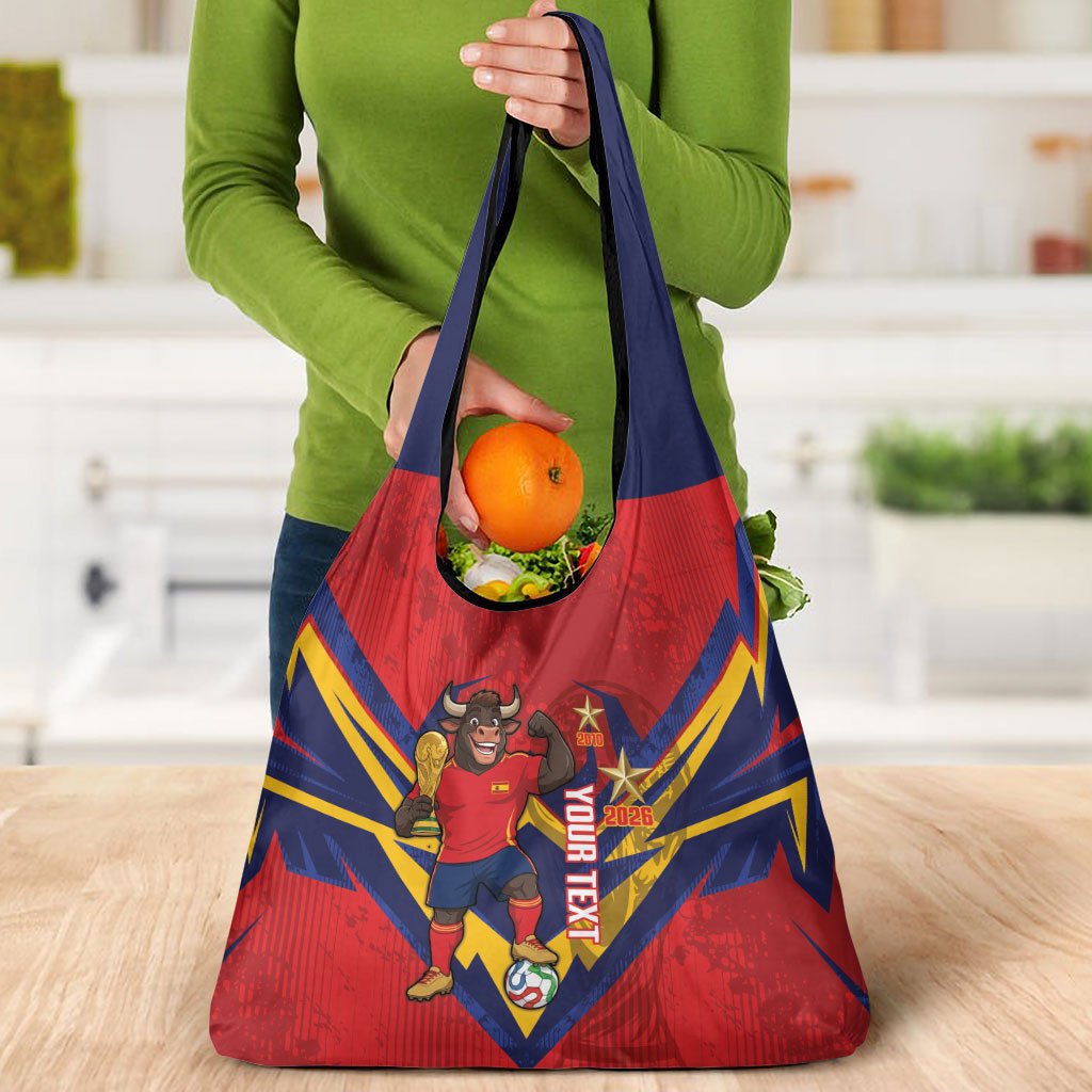 Custom Spain World Football 2026 Grocery Bag La Roja 2nd Champion Proud