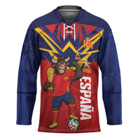 Custom Spain World Football 2026 Hockey Jersey La Roja 2nd Champion Proud