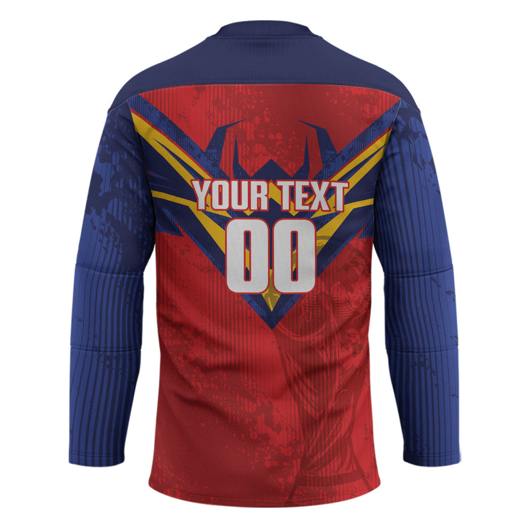 Custom Spain World Football 2026 Hockey Jersey La Roja 2nd Champion Proud