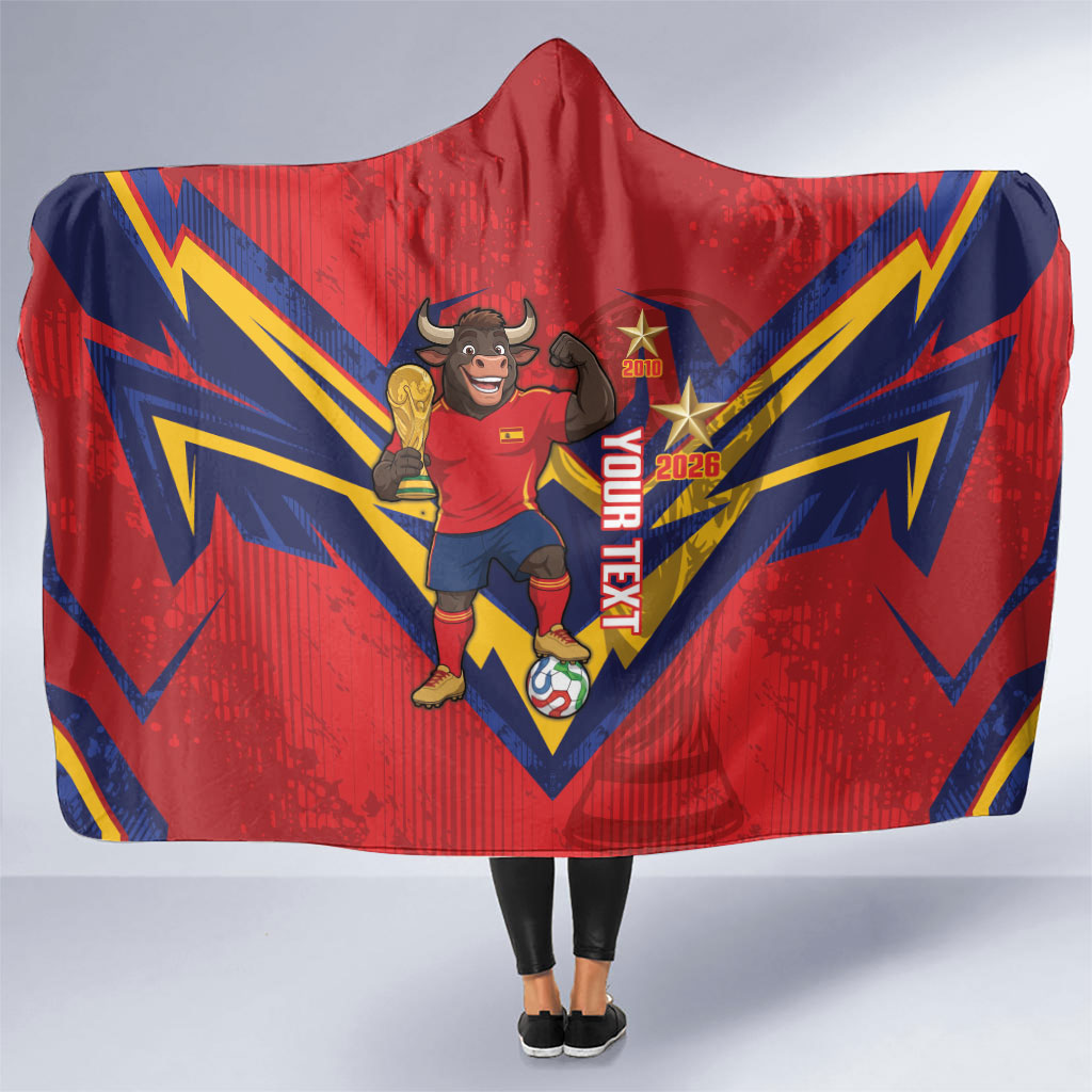 Custom Spain World Football 2026 Hooded Blanket La Roja 2nd Champion Proud