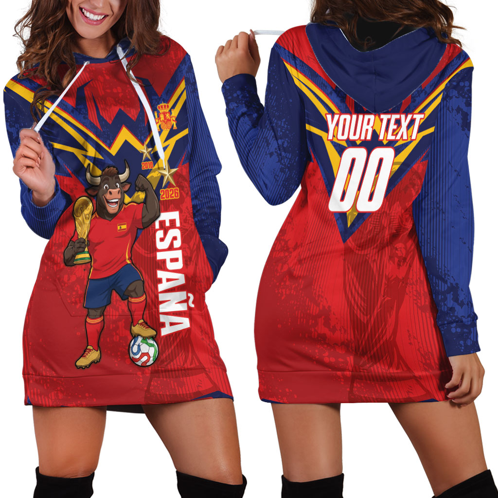 Custom Spain World Football 2026 Hoodie Dress La Roja 2nd Champion Proud