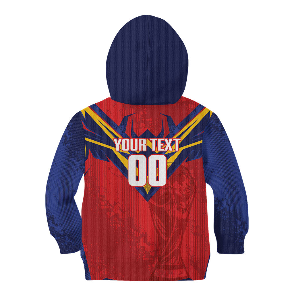 Custom Spain World Football 2026 Kid Hoodie La Roja 2nd Champion Proud