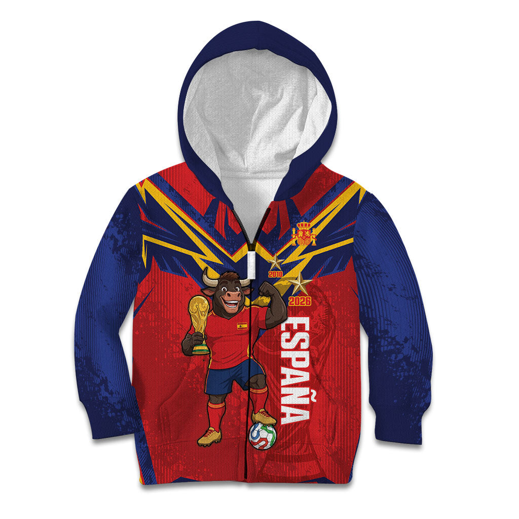 Custom Spain World Football 2026 Kid Hoodie La Roja 2nd Champion Proud
