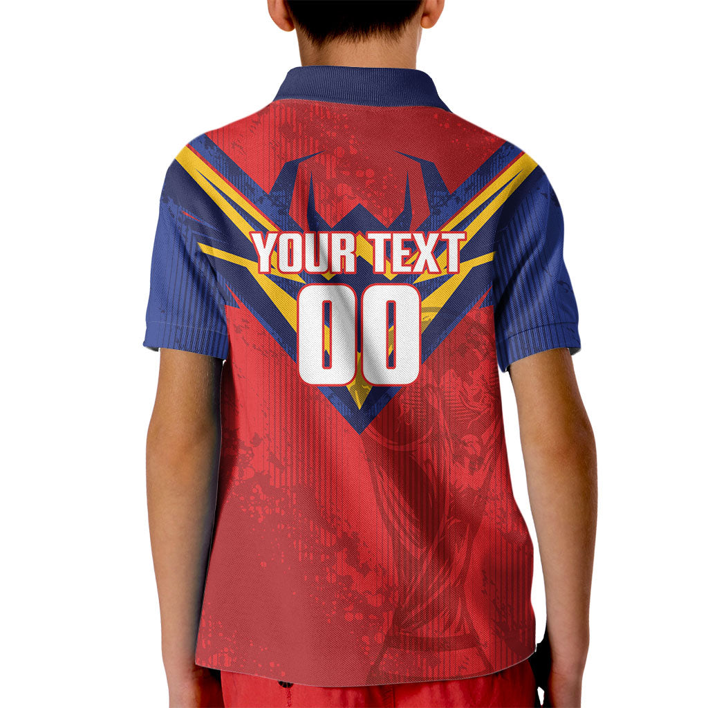 Custom Spain World Football 2026 Kid Polo Shirt La Roja 2nd Champion Proud