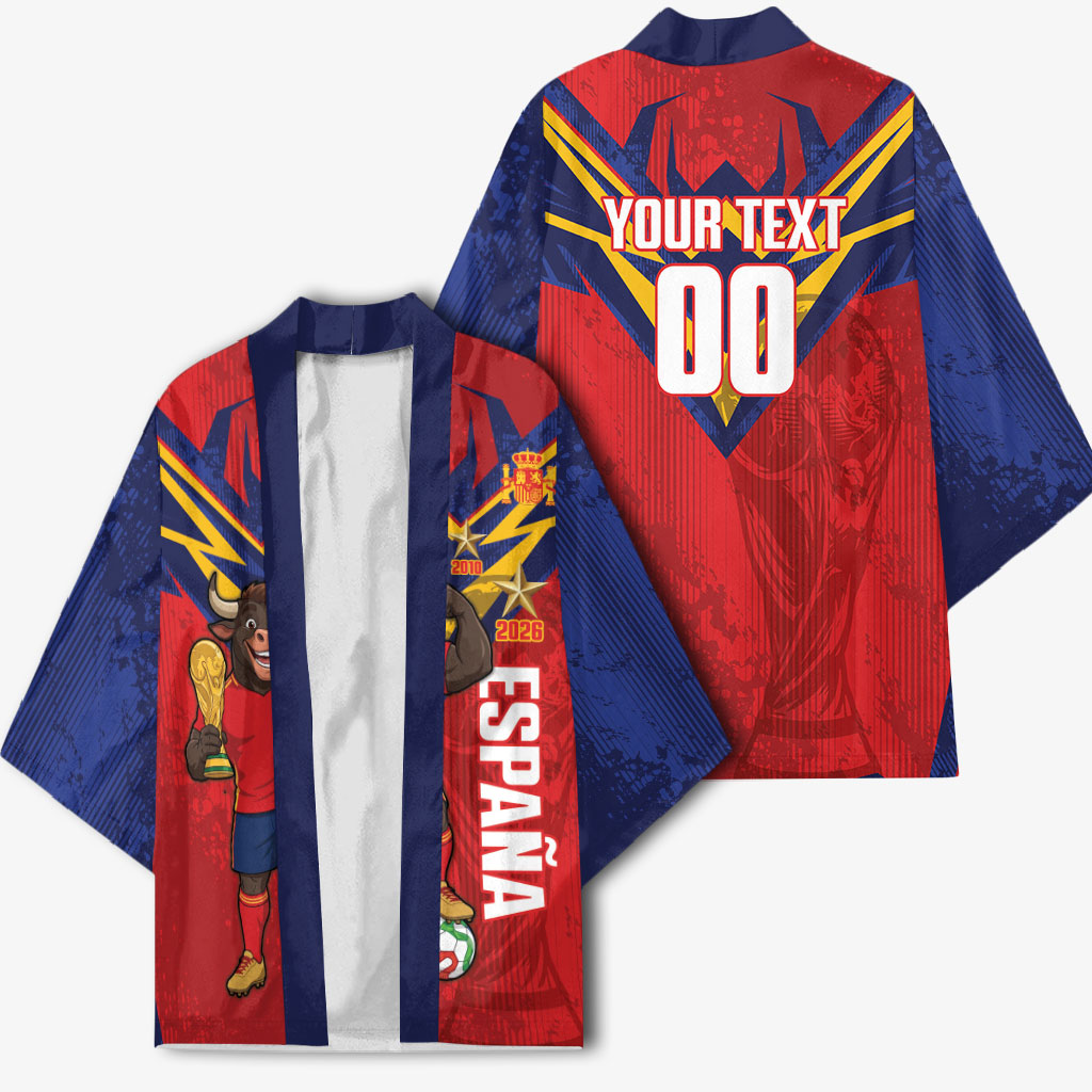 Custom Spain World Football 2026 Kimono La Roja 2nd Champion Proud