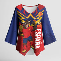 Custom Spain World Football 2026 Kimono Sleeve Blouse La Roja 2nd Champion Proud