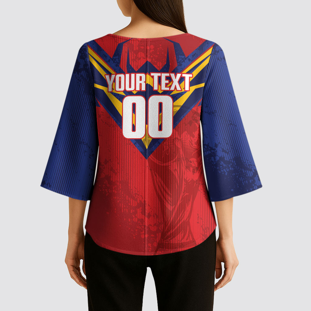 Custom Spain World Football 2026 Kimono Sleeve Blouse La Roja 2nd Champion Proud