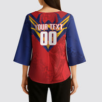 Custom Spain World Football 2026 Kimono Sleeve Blouse La Roja 2nd Champion Proud