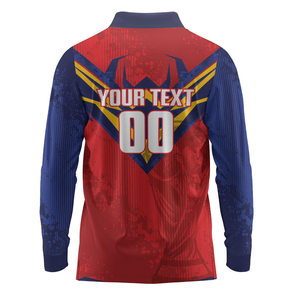 Custom Spain World Football 2026 Long Sleeve Polo Shirt La Roja 2nd Champion Proud