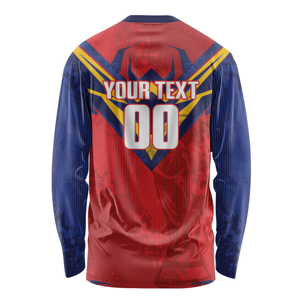 Custom Spain World Football 2026 Long Sleeve Shirt La Roja 2nd Champion Proud