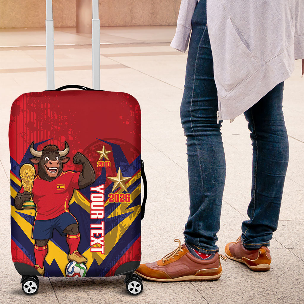 Custom Spain World Football 2026 Luggage Cover La Roja 2nd Champion Proud