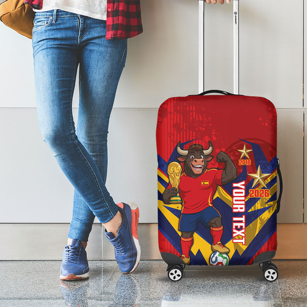 Custom Spain World Football 2026 Luggage Cover La Roja 2nd Champion Proud