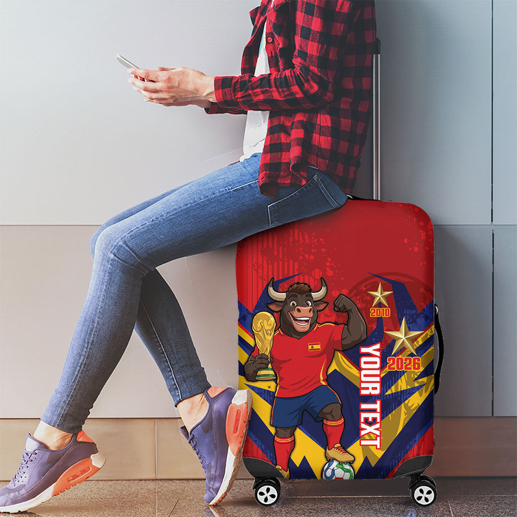 Custom Spain World Football 2026 Luggage Cover La Roja 2nd Champion Proud