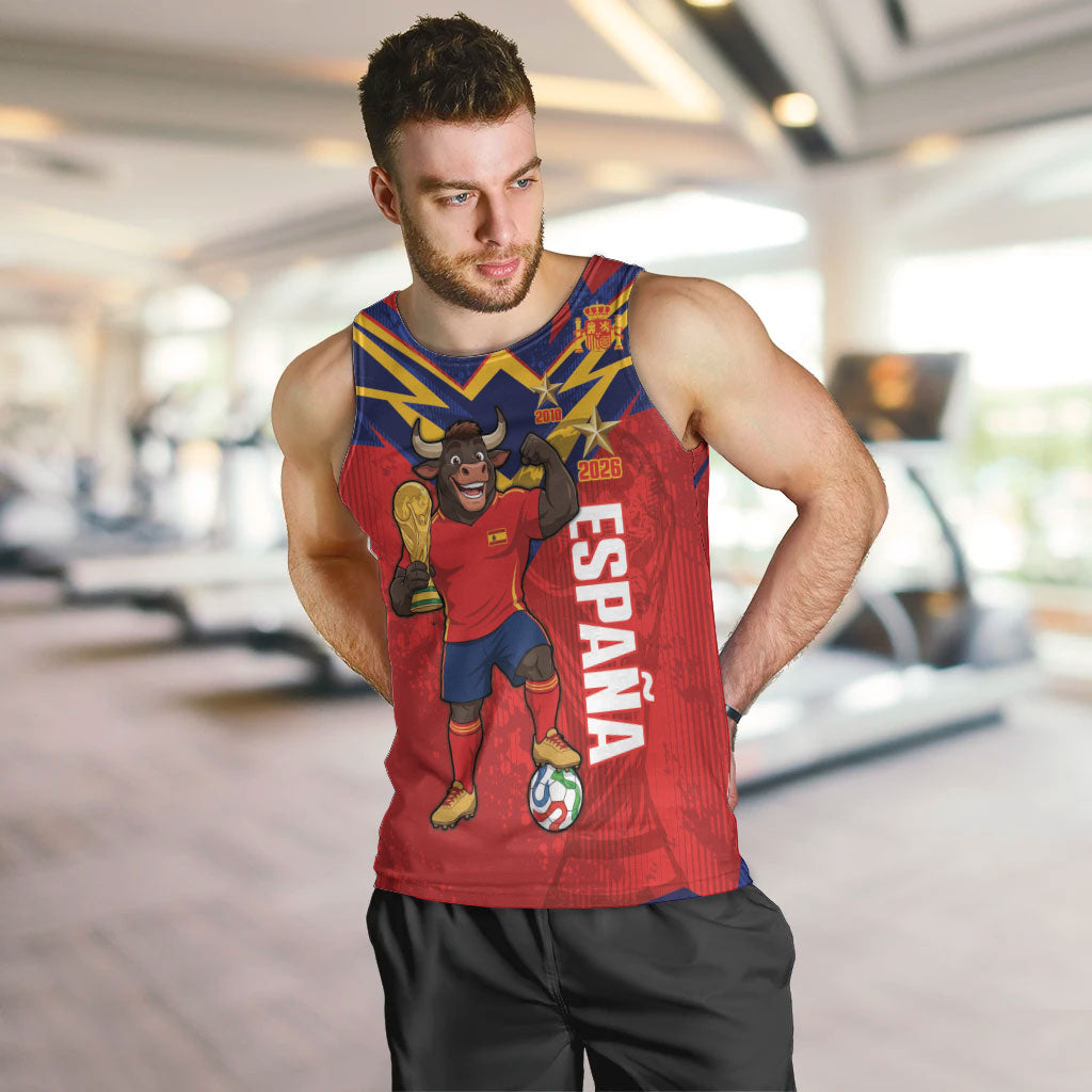 Custom Spain World Football 2026 Men Tank Top La Roja 2nd Champion Proud