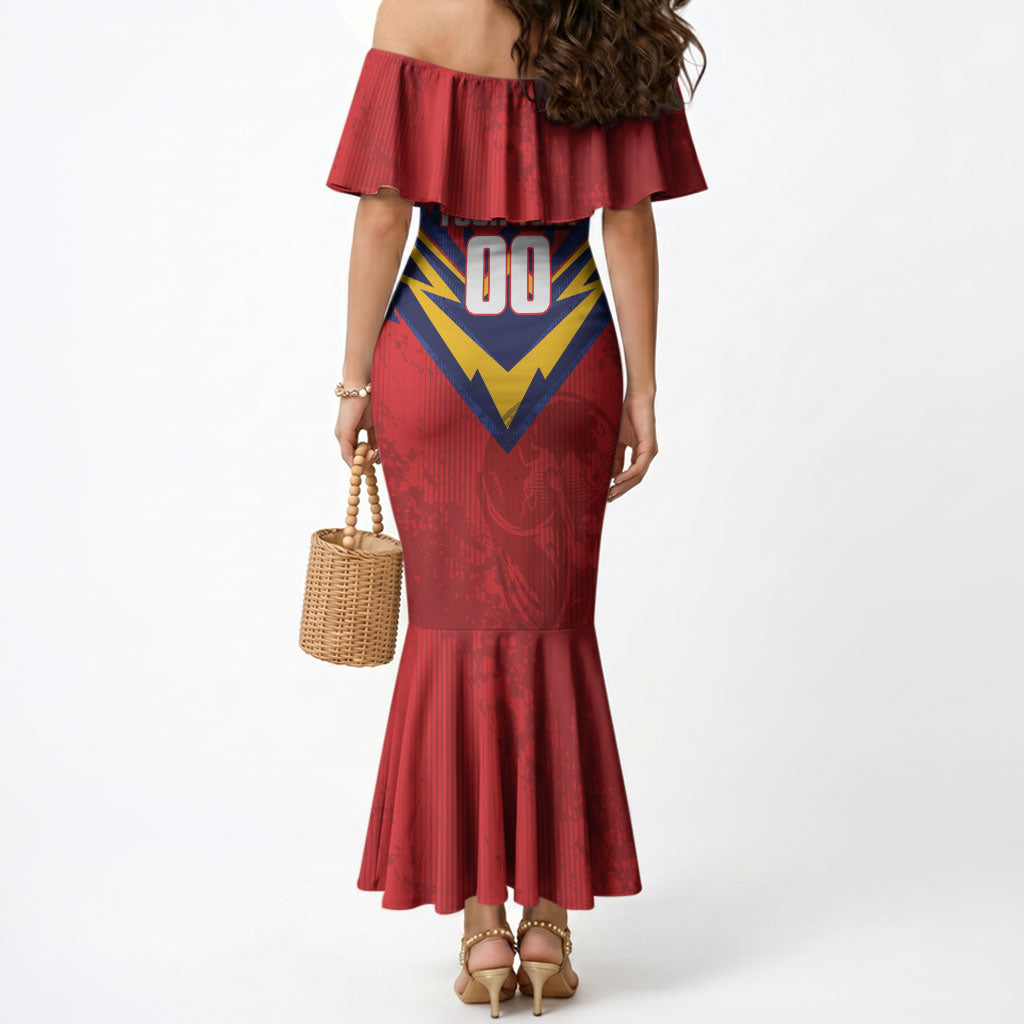 Custom Spain World Football 2026 Mermaid Dress La Roja 2nd Champion Proud