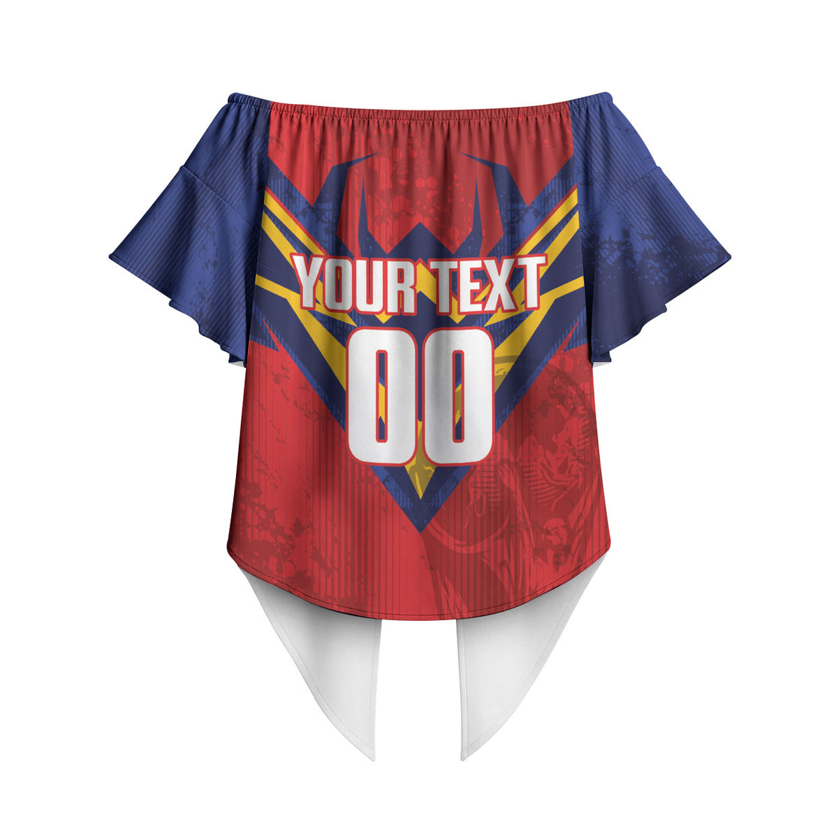 Custom Spain World Football 2026 Off Shoulder Wrap Waist Top La Roja 2nd Champion Proud