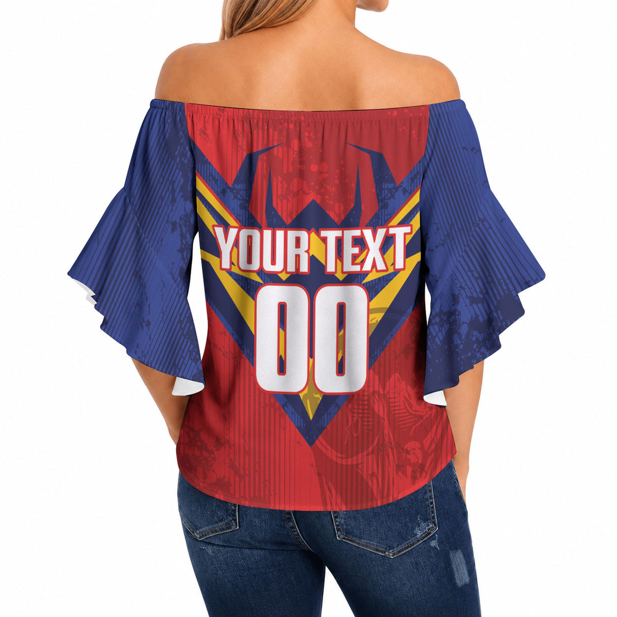 Custom Spain World Football 2026 Off Shoulder Wrap Waist Top La Roja 2nd Champion Proud