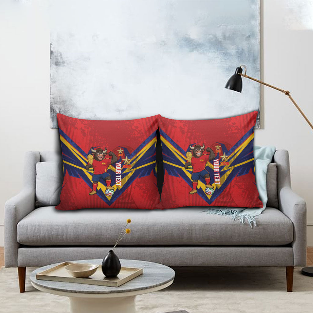 Custom Spain World Football 2026 Pillow Cover La Roja 2nd Champion Proud