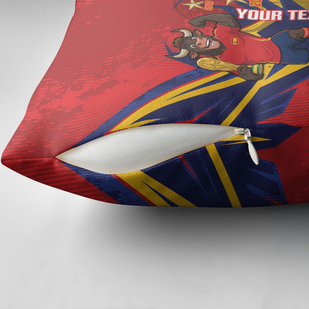 Custom Spain World Football 2026 Pillow Cover La Roja 2nd Champion Proud