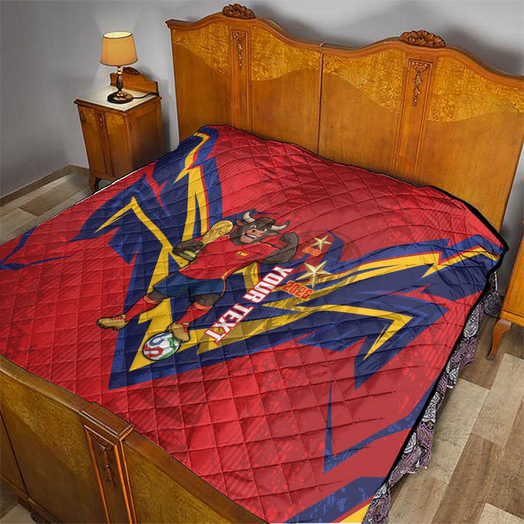 Custom Spain World Football 2026 Quilt La Roja 2nd Champion Proud