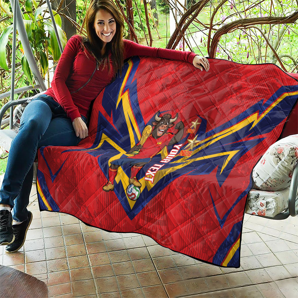 Custom Spain World Football 2026 Quilt La Roja 2nd Champion Proud