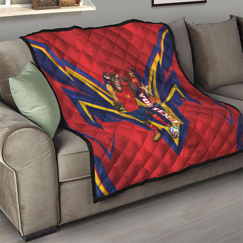 Custom Spain World Football 2026 Quilt La Roja 2nd Champion Proud